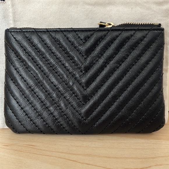 Black Chevron Quilted Wristlet - Picture 2 of 3
